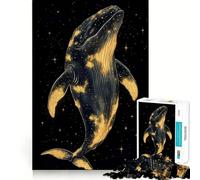 Puzzle per ragazzi da 1000 pezzi Balena celeste in una notte stellata,taglio preciso,divertente puzzle logico,gioco rilassante,regalo di Natale artistico (50x75cm)