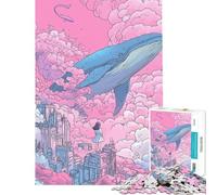Puzzle per ragazzi da 1000 pezzi "Balena nel cielo con ragazza" Gioco di puzzle per adulti Analisi e logica Regalo di compleanno e unico (Dimensioni 38x26cm)