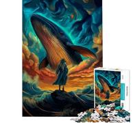 Puzzle per ragazzi da 1000 pezzi "Balena nel cielo" - Gioco pratico e stimolante - Idee regalo - Taglio di precisione (Dimensioni 50x75cm)