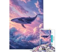 Puzzle per ragazzi da 1000 pezzi "Balena nel cielo" - Puzzle per adulti gioco per famiglie migliora la memoria ideale come regalo (dimensioni 38x26cm)