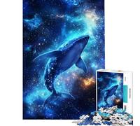 Puzzle per ragazzi da 1000 pezzi Balena nel cosmo Giocattolo avvincente per coltivare la pazienza gioco pratico sfida impegnativa regalo di compleanno (dimensioni 38x52cm)