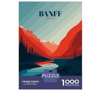 Puzzle Per Ragazzi Da 1000 Pezzi Banff Canada Landscape Illustration Puzzle Per Adulti Giochi Per Famiglie Taglio Di Precisione Attività Divertenti A Casa 70x50cm/1000pcs