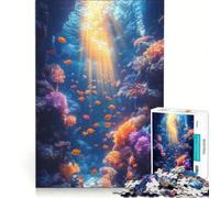 Puzzle per ragazzi da 1000 pezzi: barriera corallina sottomarina con pesci gioco impossibile decorazione per la casa collezione d'artista belle arti 38x52cm