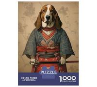 Puzzle Per Ragazzi Da 1000 Pezzi Basset Hound The Samurai Puzzle Per Adulti Gioco Pratico Per Divertimento in Famiglia Attività Divertenti A Casa, 52x38cm/1000pcs