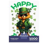 Puzzle Per Ragazzi Da 1000 Pezzi Bear Saint Patricks Day Puzzle Giochi Rilassanti Difficili Divertenti Attività A Casa, 52x38cm/1000pcs