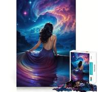 Puzzle per ragazzi da 1000 pezzi,bellissima ragazza spaziale,perfetta aderenza,gioco cognitivo,regalo,gioco lento,regalo di Natale (38x52cm)