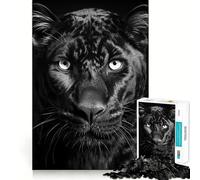 Puzzle per ragazzi da 1000 pezzi,bianco e nero,con una fantastica pantera,disegno dai bordi precisi,gioco di concentrazione,regalo,gioco rilassante,illustrazione natalizia 38x26cm