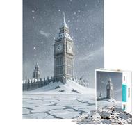 Puzzle per ragazzi da 1000 pezzi Big Ben e Parlamento post-apocalittici sfida educativa decorazione per la casa gioco educativo per ragazzi dai 14 anni in su 38x26cm