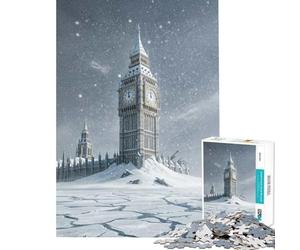 Puzzle per ragazzi da 1000 pezzi Big Ben e Parlamento post-apocalittici sfida educativa decorazione per la casa gioco educativo per ragazzi dai 14 anni in su 38x26cm