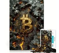 Puzzle per ragazzi da 1000 pezzi Bitcoin in una roccia Pezzi ben definiti Gioco intelligente Regalo Gioco per il tempo libero Scena natalizia Arte (50x75cm)