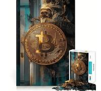 Puzzle per ragazzi da 1000 pezzi Bitcoin Rovine antiche Arte Pezzi ben definiti Gioco intelligente Regalo Gioco per il tempo libero Scena di Natale Arte (38x26cm)