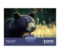 Puzzle Per Ragazzi Da 1000 Pezzi Black Bear Portrait in Golden Light Puzzle Per Adulti Giochi Per Famiglie Decorazione Da Parete Regali Di Compleanno E Unici 70x50cm/1000pcs