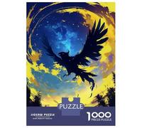 Puzzle Per Ragazzi Da 1000 Pezzi Black Bird in Flight Puzzle Giochi Rilassanti Difficili Divertenti Attività A Casa, 70x50cm/1000pcs