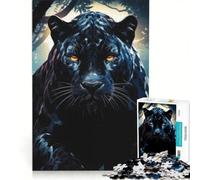 Puzzle per ragazzi da 1000 pezzi Black Panther in the Night, gioco per famiglie, attività divertenti da fare a casa, per rafforzare l'amore tra le coppie 50x75cm