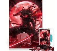 Puzzle per ragazzi da 1000 pezzi Bloodmoon Ninja Samurai Premium Edge Art,gioco che stimola la concentrazione,divertimento per il tempo libero,regalo artistico di Natale 50x75cm