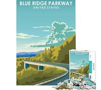 Puzzle per ragazzi da 1000 pezzi Blue Ridge Parkway gioco educativo sfida giocattolo idee regalo gara di velocità manuale (dimensioni 38x52cm)