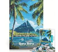 Puzzle per ragazzi da 1000 pezzi Bora Bora Paradiso Tropicale, gioco rilassante, analisi e logica, per migliorare l'amore tra le coppie 50x75cm