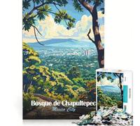 Puzzle per ragazzi da 1000 pezzi Bosque de Chapultepec, Città del Messico, Gioco impossibile, Decorazione per la casa, Collezione d'artista, Belle arti 38x52cm