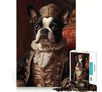 Puzzle per ragazzi da 1000 pezzi,Boston Terrier Rinascimento,Noble Premium Edge Art,gioco che stimola la concentrazione,divertimento per il tempo libero,regalo di Natale artistico 38x26cm