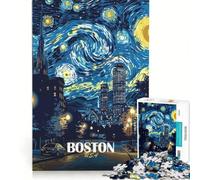Puzzle per ragazzi da 1000 pezzi, Boston USA, Notte stellata, gioco interattivo, rilassante e stimolante per la mente, regalo di compleanno, regalo 38x52cm