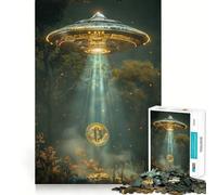 Puzzle per ragazzi da 1000 pezzi BTC UFO Taglio preciso Divertimento Risoluzione problemi Divertimento Relax Divertimento Tempo di divertimento Decorazione artistica natalizia (38x26cm)