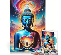 Puzzle per ragazzi da 1000 pezzi Buddha Cuore Amore, Giocattolo Decorazione da parete, Passatempo per le vacanze a casa, Regalo di compleanno, Regalo di viaggio, 50x75cm