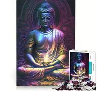 Puzzle per ragazzi da 1000 pezzi: Buddha nella natura, gioco interattivo, ideale per passare il tempo durante le vacanze, con poster e foglio di curiosità abbinati, 38x26cm