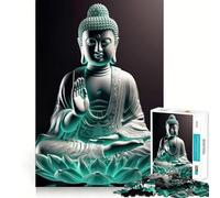 Puzzle per ragazzi da 1000 pezzi Buddha Vetro colorato Zen Taglio preciso Divertimento Risoluzione problemi Divertimento Relax Tempo divertente Decorazione artistica natalizia (38x52cm)
