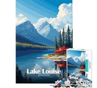 Puzzle per ragazzi da 1000 pezzi cabina sul lago Louise gioco educativo giocattolo intellettuale ottimo regalo un'opera d'arte (dimensioni 50x75cm)