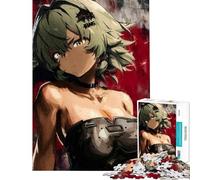 Puzzle per ragazzi da 1000 pezzi Caesar Biker ragazza anime con capelli oliva difficile e stimolante analisi e logica giocattolo decorativo per la casa per ragazzi dai 14 anni in su (38x52cm)