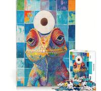 Puzzle per ragazzi da 1000 pezzi: Camaleonte con carta igienica, Decorazione da parete, Giocattolo per passare il tempo durante le vacanze, Regalo di compleanno, Regalo di viaggio 38x52cm