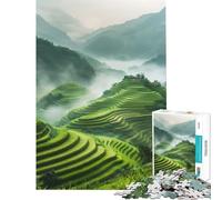 Puzzle per ragazzi da 1000 pezzi campi di riso luce del mattino gioco educativo giocattolo intellettuale ottimo regalo per gli amanti dei giochi un'opera d'arte (dimensioni 38x26cm)