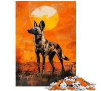 Puzzle per ragazzi da 1000 pezzi: Cane selvatico al tramonto Puzzle per adulti ideale per le vacanze in casa per passare il tempo una sfida educativa e per divertirsi in famiglia (38x26cm/1000 pezzi)