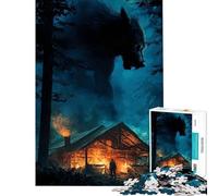 Puzzle per ragazzi da 1000 pezzi Capanna del lupo mannaro nel bosco sfida educativa decorazione per la casa gioco educativo per ragazzi dai 14 anni in su 38x26cm