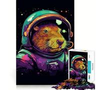 Puzzle per ragazzi da 1000 pezzi capibara,astronauta,galassia,bordo perfetto,divertente gioco di logica,regalo,accogliente e divertente,decorazione natalizia da parete (50x75cm)