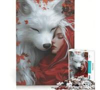 Puzzle per ragazzi da 1000 pezzi Cappuccetto Rosso e il Lupo Bianco giocattolo antistress sfida impegnativa rafforza l'amore tra le coppie 50x75cm