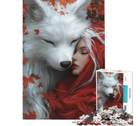 Puzzle per ragazzi da 1000 pezzi Cappuccetto Rosso e Lupo Bianco Puzzle per adulti Antistress Perfetto come decorazione Regalo di Natale e compleanno (Dimensioni 38x52cm)