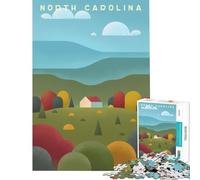 Puzzle per ragazzi da 1000 pezzi Carolina del Nord giochi rilassanti giocattoli educativi regali per il Secret Santa taglio di precisione (dimensioni 38x26cm)