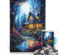 Puzzle per ragazzi da 1000 pezzi Casa sull'isola, gioco interattivo, difficile e stimolante, cerca un gioco impegnativo 38x52cm