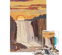 Puzzle per ragazzi da 1000 pezzi cascata mattutina raggi dell'alba attività divertenti da fare a casa migliora la memoria gioco pratico per ragazzi dai 14 anni in su (38x26cm)
