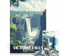 Puzzle per ragazzi da 1000 pezzi: Cascate Vittoria Zimbabwe Gioco Impossibile Regalo di compleanno con poster e foglio di curiosità abbinati 50x75cm
