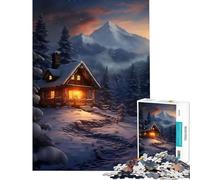 Puzzle per ragazzi da 1000 pezzi Casetta incantata invernale gioco educativo sfida gioco rilassante per divertimento in famiglia regalo di compleanno (dimensioni 38x26cm)