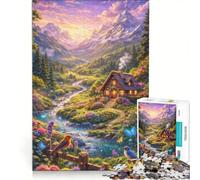 Puzzle per ragazzi da 1000 pezzi Casetta nella Valle dei Sussurri gioco interattivo divertimento per tutta la famiglia compleanno e Natale 50x75cm