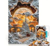 Puzzle per ragazzi da 1000 pezzi Castello del Re giochi educativi decorazione da parete con poster abbinato e foglio di curiosità 50x75cm