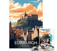 Puzzle per ragazzi da 1000 pezzi Castello di Edimburgo ﹨u Paesaggio urbano Giocattolo educativo Gioco pratico Analisi e logica Idee regalo (Dimensioni 38x26cm)