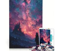 Puzzle per ragazzi da 1000 pezzi: Castello fantastico sotto un cielo stellato, gioco rompicapo, interazione genitore-figlio, regalo di compleanno, regalo 38x26cm