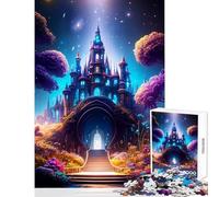 Puzzle per ragazzi da 1000 pezzi Castello Incantato di Notte Gioco educativo Decorazione murale per la casa Giocattolo Lista dei desideri con Babbo Natale (50x75cm)