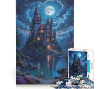 Puzzle per ragazzi da 1000 pezzi: Castello incantato sul lago, gioco rompicapo, interazione genitore-figlio, regalo di compleanno, regalo 50x75cm
