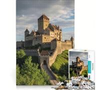 Puzzle per ragazzi da 1000 pezzi: Castello medievale sulla collina gioco pratico per divertimento in famiglia ideale come regalo per tutta la famiglia 38x26cm