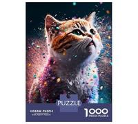 Puzzle Per Ragazzi Da 1000 Pezzi Cat Rainbow Bright Puzzle Per Adulti Gioco Pratico Per Divertimento in Famiglia Attività Divertenti A Casa, 52x38cm/1000pcs
